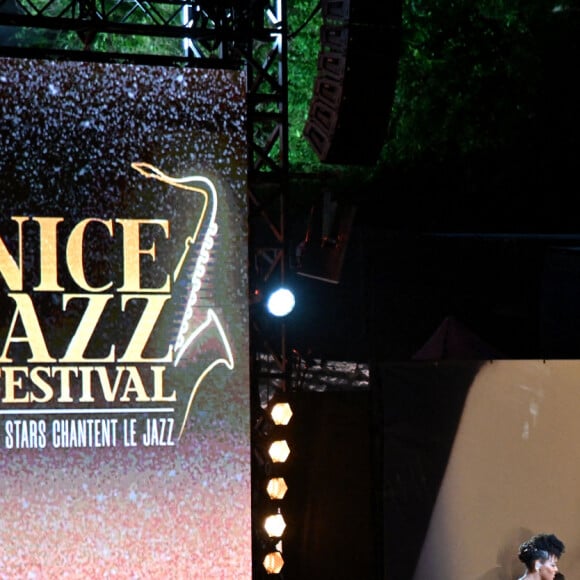 Exclusif - China Moses et André Manoukian durant le premier jour d'enregistrement de l'émission de télévision "Nice Jazz Festival" au Théâtre de Verdure à Nice, le 24 juillet 2020. © Bruno Bebert/Bestimage