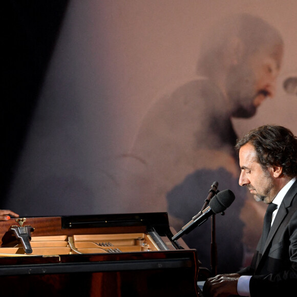 Exclusif - André Manoukian durant le premier jour d'enregistrement de l'émission de télévision "Nice Jazz Festival" au Théâtre de Verdure à Nice, le 24 juillet 2020. © Bruno Bebert/Bestimage