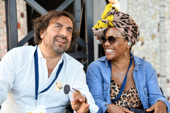 Exclusif - André Manoukian et China Moses durant le deuxième jour des répétitions de l'émission de télévision "Nice Jazz Festival" au Théâtre de Verdure à Nice le 25 juillet 2020. © Bruno Bébert / Bestimage