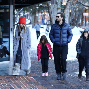 Exclusif - Exclusif - Scott Disick, sa compagne Sofia Richie et ses enfants Penelope et Mason ont été aperçus dans les rues d'Aspen dans le Colorado, le 31 décembre 2019.