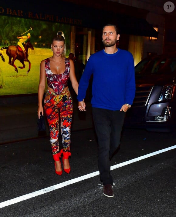 Exclusif - Scott Disick et sa compagne Sofia Richie dînent au restaurant The Polo Bar à New York en marge de la fashion week le 8 septembre 2019.09/09/2019 - New York