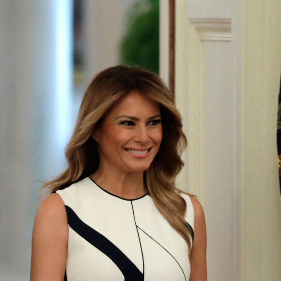 Le président Donald Trump et la première dame Melania lors d'une réunion sur les conditions pour la réouverture des écoles à la Maison Blanche à Washington le 7 juillet 2020. 