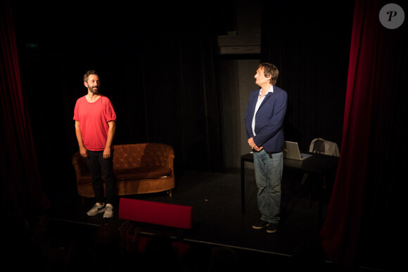 Exclusif - Pierre Palmade et Benjamin Gauthier - Pièce de théâtre "Assume, bordel" de Pierre Palmade avec Benjamin Gauthier au théâtre du Marais à Paris, le 25 août 2020. R. Bachelot est allée assister à la pièce de théâtre. La pièce a été chaleureusement applaudie. © Tiziano Da Silva / Bestimage 