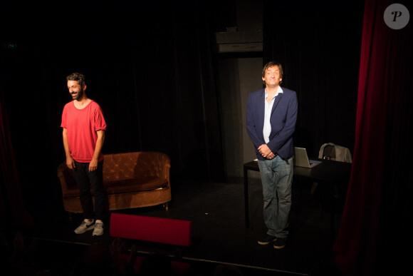 Exclusif - Pierre Palmade et Benjamin Gauthier - Pièce de théâtre "Assume, bordel" de Pierre Palmade avec Benjamin Gauthier au théâtre du Marais à Paris, le 25 août 2020. R. Bachelot est allée assister à la pièce de théâtre. La pièce a été chaleureusement applaudie. © Tiziano Da Silva / Bestimage 
