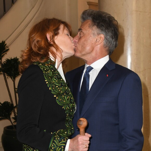 Muriel Mayette-Holtz et son mari Gérard Holtz - Cérémonie d'installation de Muriel Mayette-Holtz à l'Académie des beaux-arts à Paris le 15 mai 2019. © Coadic Guirec/Bestimage