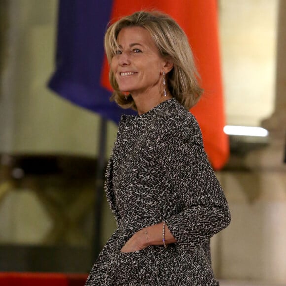 Claire Chazal - Diner d'Etat en l'honneur de Mme Dilma Rousseff, Presidente de la Republique Federative du Bresil au palais de l'Elysee a Paris le 11 Decembre 2012.