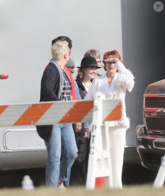 Exclusif - Meryl Streep sur le tournage du film "The Prom" à Los Angeles le 24 février 2020.