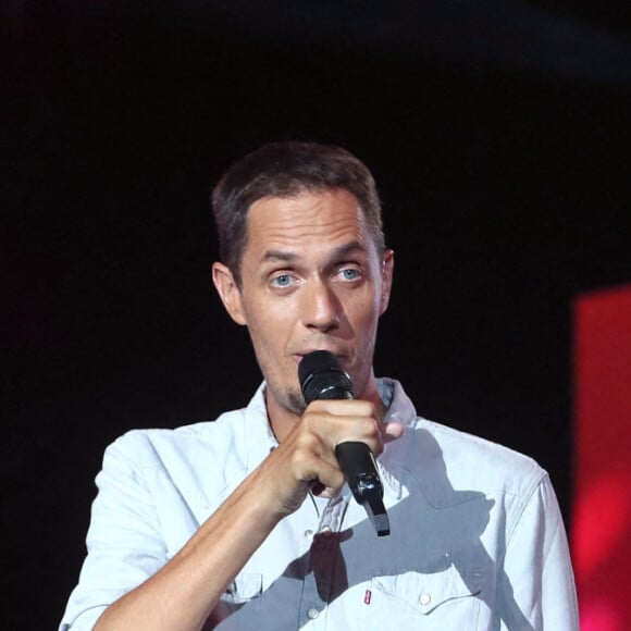 Exclusif - Camille Lellouche et Grand Corps Malade (Fabien Marsaud) sur scène lors du Festival des Festivals de Rock en Seine au parc de Saint-Cloud le 27 août 2020. Un spectacle diffusé en live sur France 2. © Tiziano Da Silva / Veeren Ramsamy / Bestimage