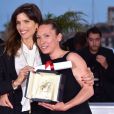 Emmanuelle Bercot (prix d'interprétation féminine pour le film "Mon Roi"), Maïwenn Le Besco - Photocall de la remise des palmes du 68e Festival du film de Cannes, à Cannes le 24 mai 2014.