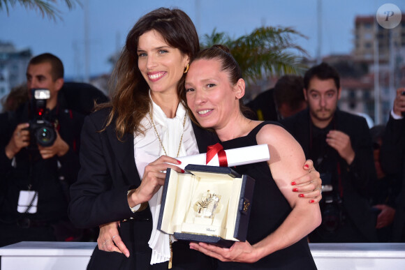 Emmanuelle Bercot (prix d'interprétation féminine pour le film "Mon Roi"), Maïwenn Le Besco - Photocall de la remise des palmes du 68e Festival du film de Cannes, à Cannes le 24 mai 2014.
