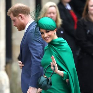 Le prince Harry, duc de Sussex, et Meghan Markle, duchesse de Sussex - La famille royale d'Angleterre lors de la cérémonie du Commonwealth en l'abbaye de Westminster à Londres, le 9 mars 2020.