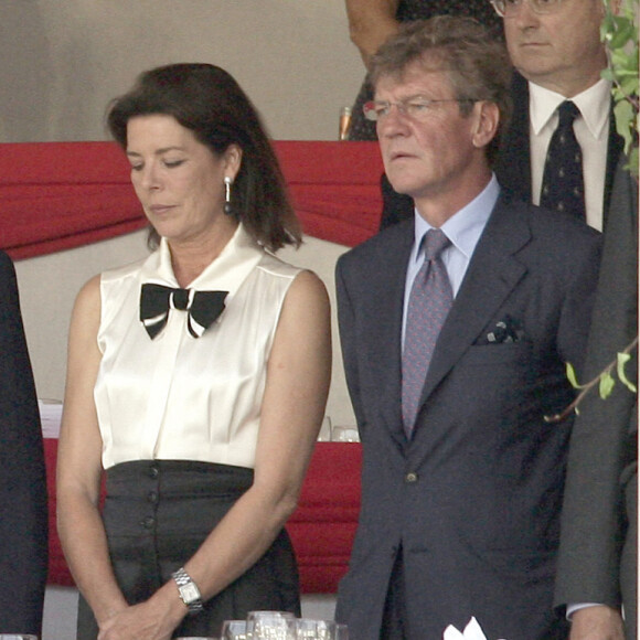 Charlotte Casiraghi, le prince Albert de Monaco et la princesse Caroline avec son mari Ernst-August de Hanovre au 15e Jumping International de Monaco en 2009.