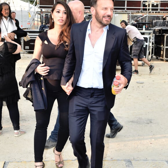 Exclusif - Samuel Le Bihan et sa compagne Angela (Enceinte) - People et Backstage du Grand concert de Musique classique du 14 juillet au Champs de Mars à Paris. Le 14 juillet 2018 © Guirec-Gorassini-Veeren / Bestimage