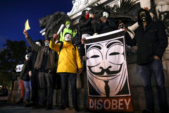 Rassemblement en soutien à Julian Assange de Wikileaks, le 5 novembre 2019, Paris, France. © Stéphane Lemouton / Bestimage