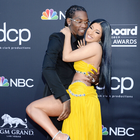 Cardi B et Offset au photocall des "2019 Billboards Music Awards" au MGM Grand Garden Arena à Las Vegas, le 1er mai 2019. 