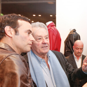 Exclusif - Alain Delon et son fils Anthony Delon - Lancement de la marque de vêtements de cuir "Anthony Delon 1985" chez Montaigne Market à Paris. Le 7 mars 2017 © Philippe Doignon / Bestimage