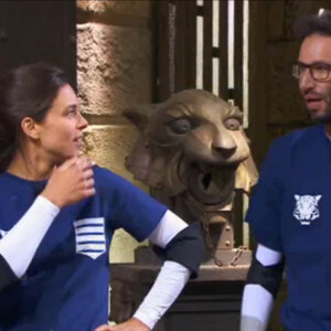Marine Lorphelin et Manu Levy dans "Fort Boyard", sur France 2. Le 19 septembre 2020.
