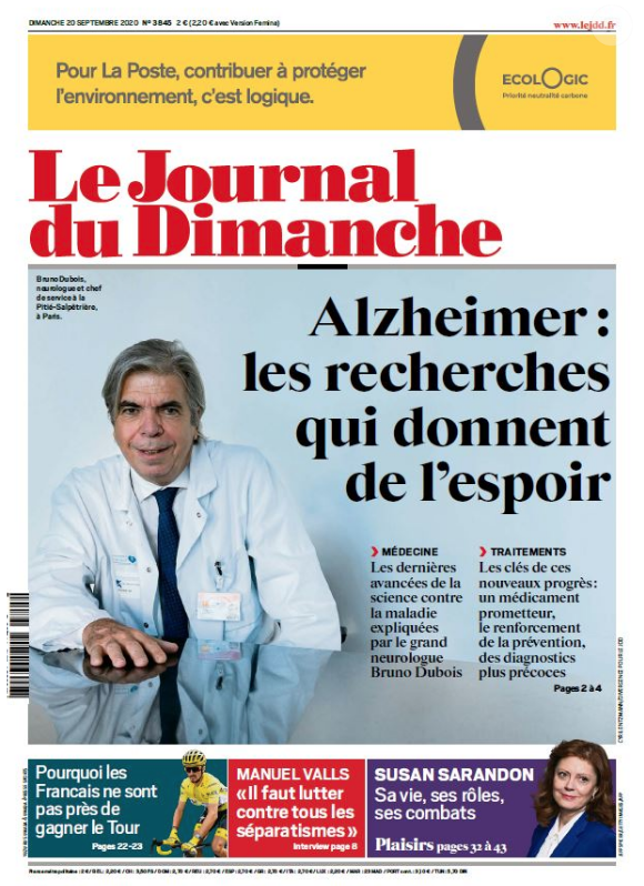 Couverture du JDD, le 20 septembre 2020.