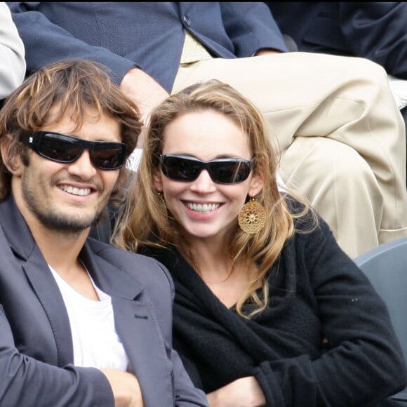 Bixente Lizarazu et Claire Keim- Finale Hommes du tournois de Roland Garros, 7 juin 2009. 