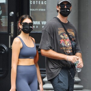 Kaia Gerber et son nouveau compagnon Jacob Elordi, vont à la salle de gym à New York, le 9 septembre 2020.