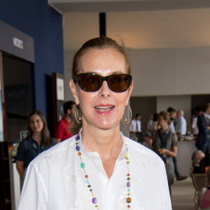 Exclusif - Carole Bouquet - People dans la tente VIP - Longines Paris Eiffel Jumping au Champ de Mars à Paris, le 7 juillet 2019. © Luc Castel/Bestimage 