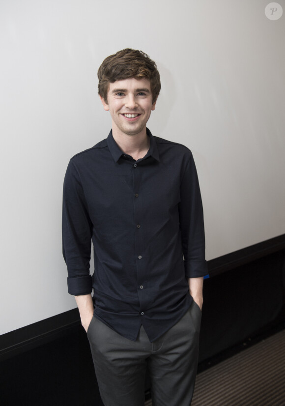 Freddie Highmore en conférence de presse pour le film "The Good Doctor" à New York. Le 20 septembre 2018.