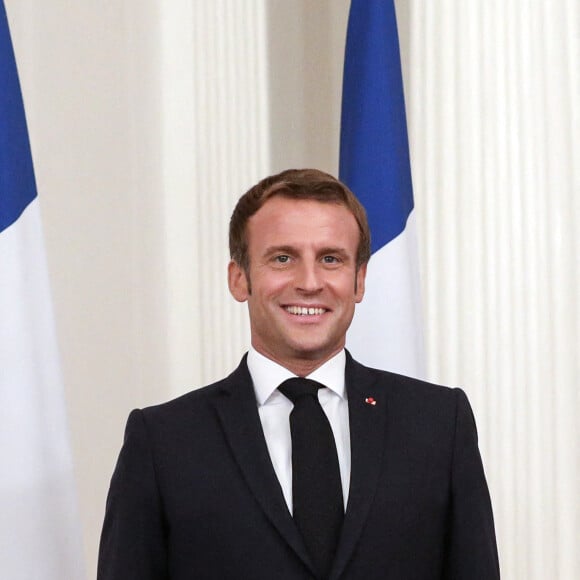 Le président Emmanuel Macron et le président de la Lettonie Egils Levits lors d'une conférence de presse conjointe au château de Riga, Lettonie après la cérémonie d'accueil le 29 septembre 2020. © Stéphane Lemouton / Bestimage