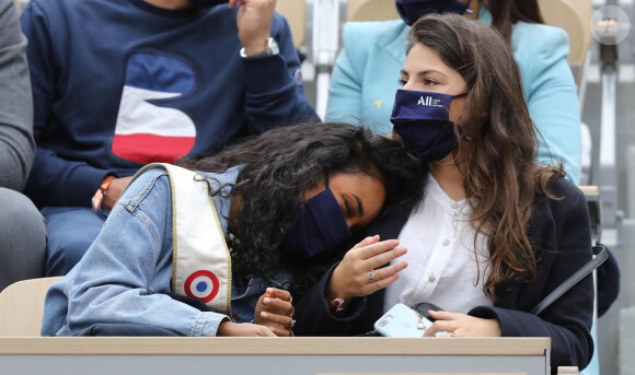 Clémence Botino, Miss France 2020, assiste des Internationaux de France de tennis à Roland Garros. Paris, le 30 Septembre 2020 © Dominique Jacovides / Bestimage