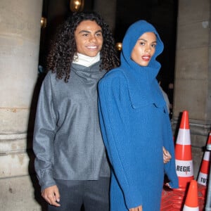 Tina Kunakey et son frère Zakari arrivent au défilé de mode prêt-à-porter printemps-été 2021 "Isabel Marant" à Paris. Le 1er octobre 2020 © Jeremy Melloul / Bestimage