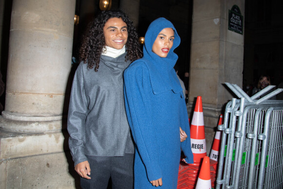 Tina Kunakey et son frère Zakari arrivent au défilé de mode prêt-à-porter printemps-été 2021 "Isabel Marant" à Paris. Le 1er octobre 2020 © Jeremy Melloul / Bestimage