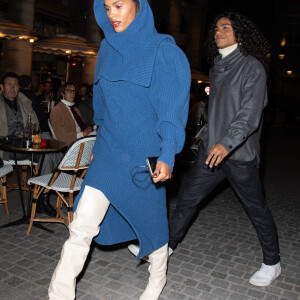 Tina Kunakey et son frère Zakari arrivent au défilé de mode prêt-à-porter printemps-été 2021 "Isabel Marant" à Paris. Le 1er octobre 2020 © Jeremy Melloul / Bestimage