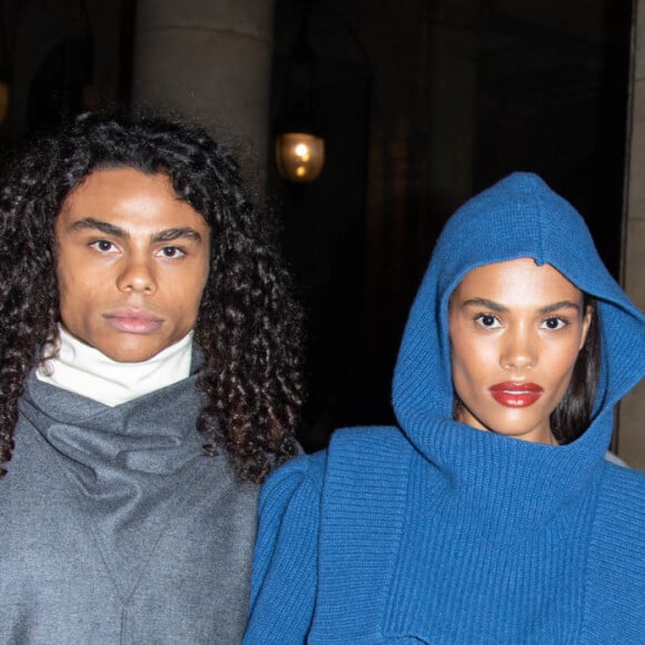 Tina Kunakey et son frère Zakari arrivent au défilé de mode prêt-à-porter printemps-été 2021 "Isabel Marant" à Paris. Le 1er octobre 2020 © Jeremy Melloul / Bestimage