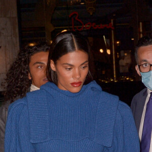 Tina et Zakari Kunakey arrivent au défilé de mode prêt-à-porter printemps-été 2021 "Isabel Marant" à Paris. Le 1er octobre 2020.