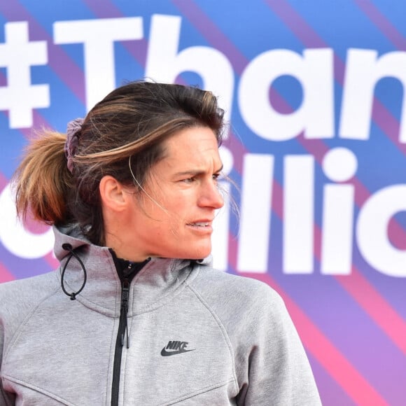 Amelie Mauresmo lors du marathon de Londres le 28 avril 2019. 