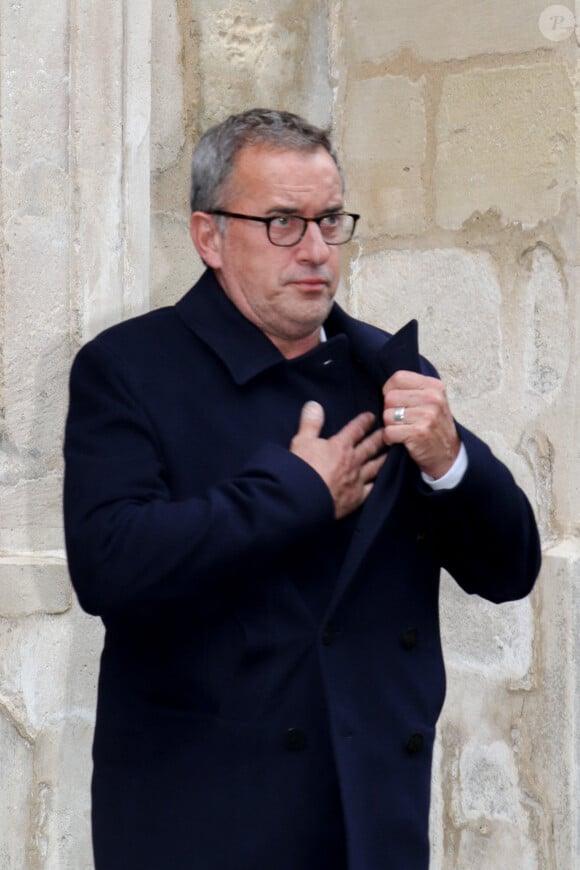 Christophe Dechavanne lors des obsèques de Dick Rivers en l'église Saint-Pierre de Montmartre à Paris le 2 mai 2019. 