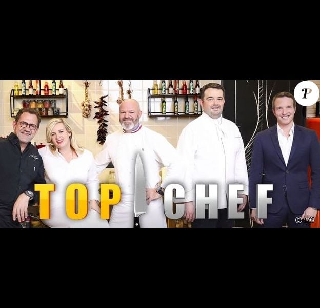 Logo de "Top Chef" avec Stéphane Rotenberg à l'animation et Hélène Darroze, Philippe Etchebest, Michel Sarran et Jean-François Piège.