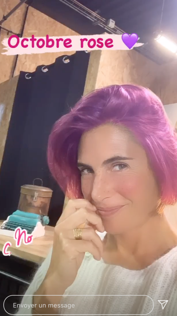 Alessandra Sublet change de couleur de cheveux pour Octobre Rose. Le 10 octobre 2020 sur Instagram.