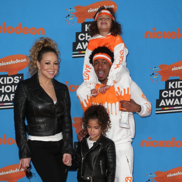 Mariah Carey et Nick Cannon avec leurs enfants Morrocan et Monroe à la soirée Nickelodeon's  Kids' Choice Awards à Inglewood
