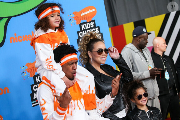 Mariah Carey et Nick Cannon avec leurs enfants Morrocan et Monroe à la soirée Nickelodeon's 2018 Kids' Choice Awards à Inglewood, le 24 mars 2018 