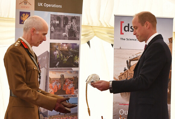 La reine Elizabeth II d'Angleterre et le prince William, duc de Cambridge, visitent le laboratoire des sciences et de la technologie de la défense (DSTL) à Porton Down, le 15 octobre 2020. Cette visite a pour but de voir l'enceinte énergétique, l'affichage des armes, les tactiques utilisées dans le contre-espionnage, ainsi que de rencontrer le personnel impliqué dans l'incident de Salisbury Novichok. La reine Elizabeth II d'Angleterre, arrivée séparément de son petit-fils, mène ici son premier engagement public à l'extérieur d'une résidence royale en sept mois, avant que la pandémie de coronavirus (Covid-19) ne frappe le pays. À cette occasion, aucun des deux ne portait de masque de protection contre le virus.
