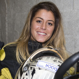 Anaïs Camizuli - L'équipe de l'émission "Le Mag" sur NRJ 12 fait du Karting à Wissous le 9 avril 2014.