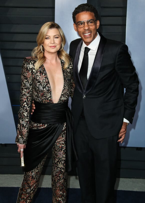 Ellen Pompeo et son mari Chris Ivery à la soirée Vanity Fair Oscar au Wallis Annenberg Center à Beverly Hills.