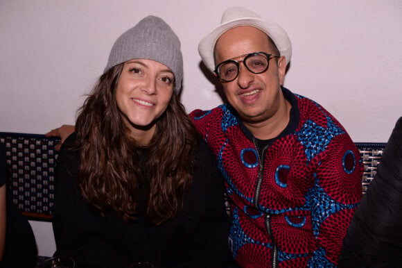 Exclusif - Camille Lellouche, Booder (Mohamed Benyamna) lors de la soirée de lancement du Fridge, le nouveau comedy club de Kev Adams à Paris le 24 septembre 2020. © Rachid Bellak / Bestimage 