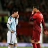 Cristiano Ronaldo et Lionel Messi lors du match Argentine - Portugal en novembre 2014.