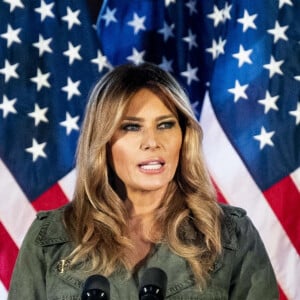 La première dame Melania Trump - Discours lors du rally du président Donald Trump à Stoneybrooke à Atglen, le 27 octobre 2020.