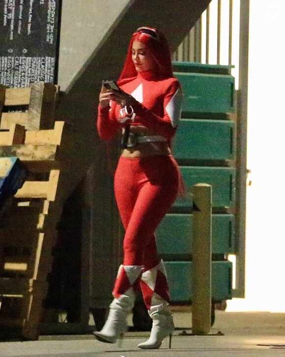 Exclusif - Kylie Jenner a organisé une fête d'Halloween à Los Angeles, le 30 octobre 2020.