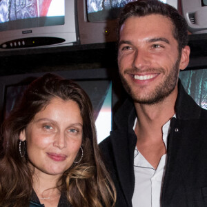 Exclusif - Laetitia Casta et un ami lors de la soirée de lancement du It bag 1440 IKKS à l'hôtel Amour à Paris., le 22 octobre 2020 © Cyril Moreau / Bestimage