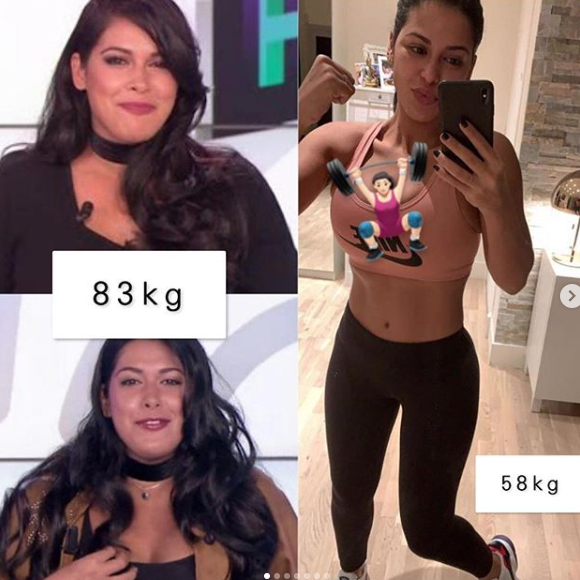 Ayem Nour, passée de 83 kilos à 58 kilos entre sa grossesse en 2016 et janvier 2019, affiche son incroyable perte de poids sur Instagram.