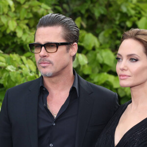 Brad Pitt, Angelina Jolie - Première du film "Maleficent" à Londres le 8 mai 2014.