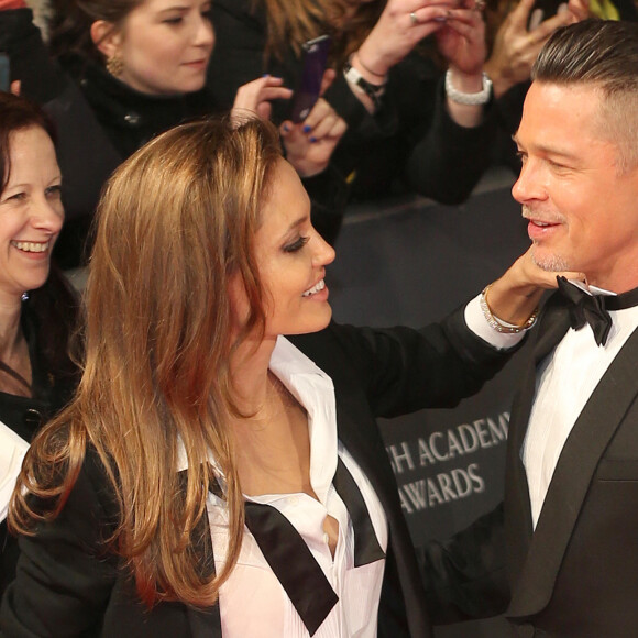 Brad Pitt et Angelina Jolie au BAFTA Awards à Londres. Le 16 février 2014